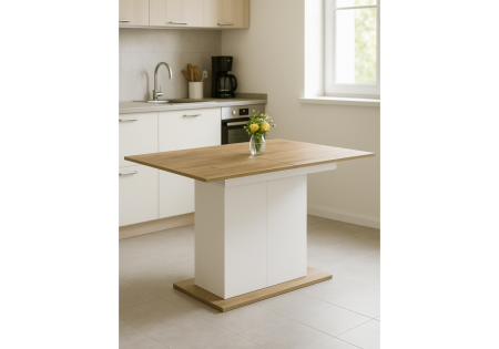 Стол деревянный Carla белый, крафт золотой