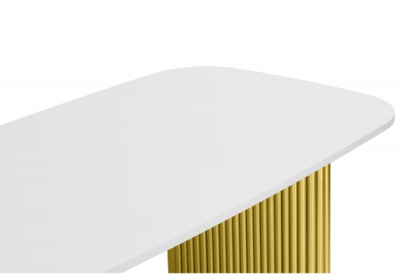 Стол деревянный Бавария B 180 х 90 белая пленка шагрень, золото