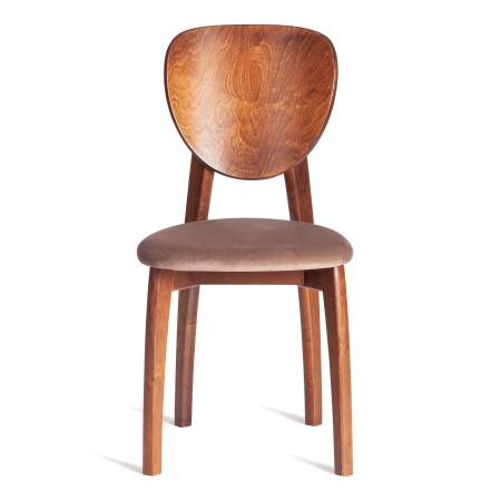 Стул DIAMANTE мягкое сидение, ткань и дерево, коричневый