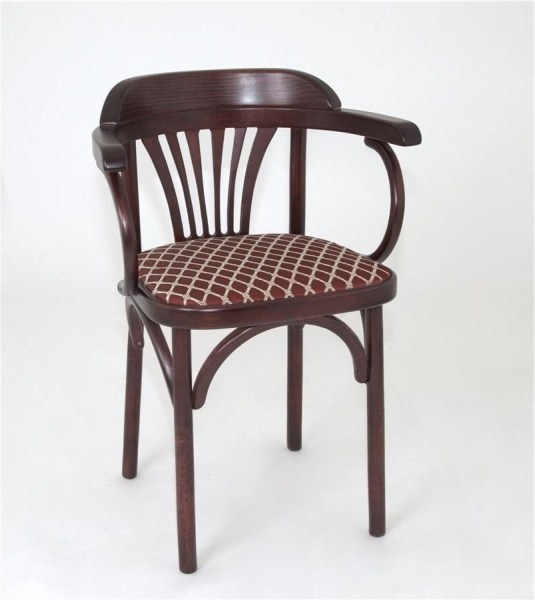 Деревянный стул Венский махагон с мягким сиденьем из ткани