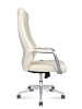 Кресло офисное Harvard слоновая кость, экокожа и металл, мягкое сиденье, с подлокотниками