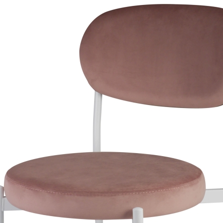 Стул Maso велюр пыльно-розовый, белые ножки