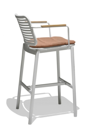 Кресло барное с подушкой Tagliamento Armona белый