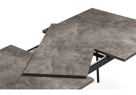 Стол деревянный Кортни 117 (157) x 77 бетон темный, черный матовый