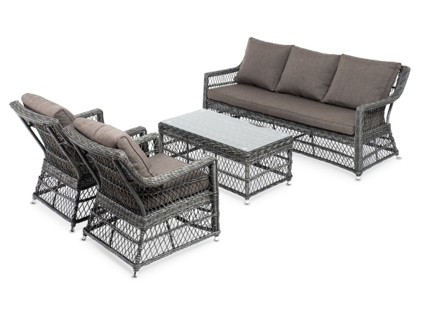 Лаунж-зона "Гранд Латте" из искусственного ротанга, цвет графит