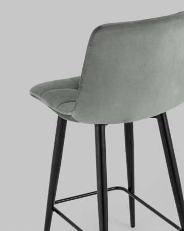 Стул полубарный Джанго велюр серый высота сиденья 60 см