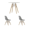 Стол EAMES D80 белый + 2 стула EAMES style серые