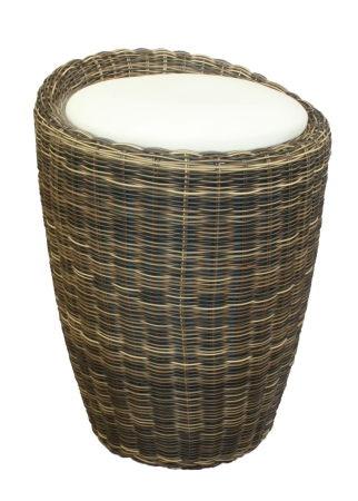 Табурет с местом для хранения LM-1100 Rattan, кремовый