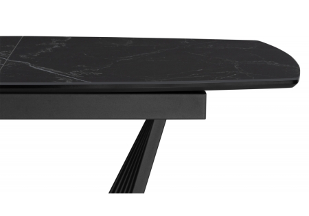 Керамический стол Вейл 160(205)х89 черный мрамор shakespeare black, черный