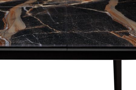 Стол АРУБА 140 МЕЙДЖИК, стекло, черный каркас