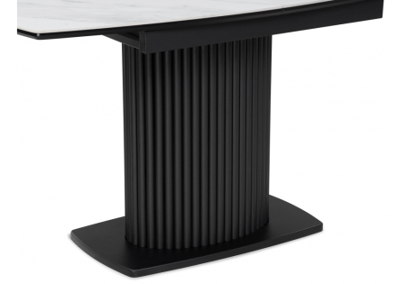 Керамический стол Фестер 140(180)х80 белый мрамор snow white, черный