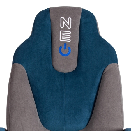 Кресло NEO 2 флок, серый и синий
