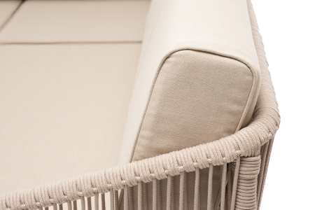 "Канны" модульная угловая лаунж-зона из роупа (веревки) со столом "Диего" (молочный), цвет бежевый "Канны" модульная угловая лаунж-зона из роупа (веревки) со столом "Диего" (молочный), цвет бежевый