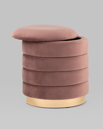 Пуф Франсис с ящиком велюр пыльно-розовый