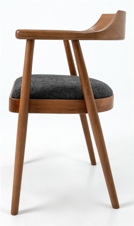 Деревянное полукресло венское Mercurius светлый орех с мягким сиденьем из ткани графит