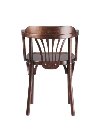 Деревянный стул Венский темный тон с твердым сиденьем с дугами назад