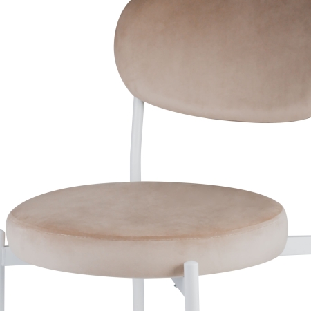 Стул Maso велюр бежевый, белые ножки