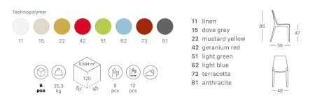 Стул пластиковый Scab Design Ginevra тортора