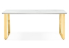 Стол керамический Селена 2 180х90х77 белый мрамор, золото