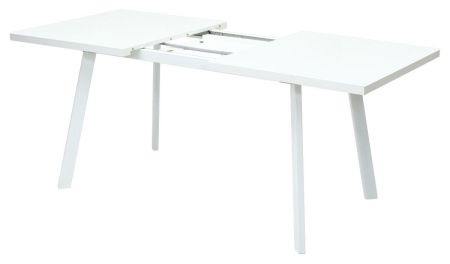 Стол ФИН 120 белый, стекло, белый каркас