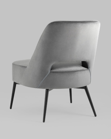 Кресло лаунж Бостон велюр темно-серый