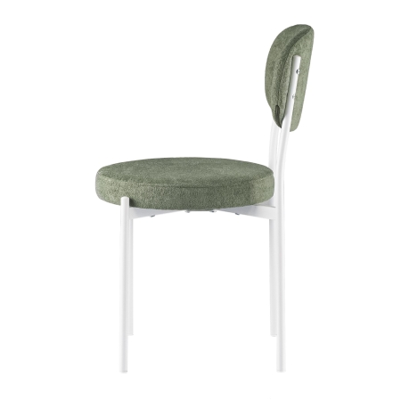 Стул Maso букле зеленый MOSS 615, белые ножки
