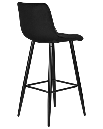 Стул барный NICOLE черные матовые ножки, черный велюр 108-77
