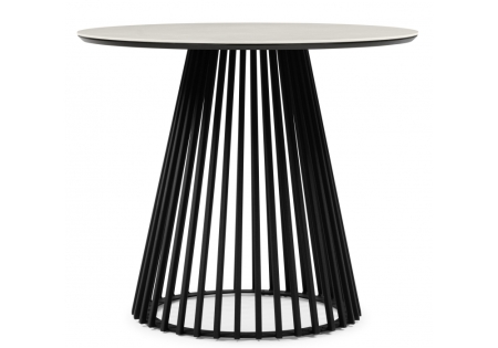 Керамический стол Нэнси 90 carmen light grey, черный