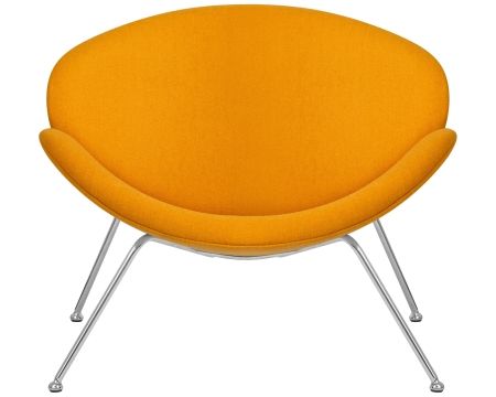 Кресло дизайнерское EMILY желтая ткань, хромированная сталь