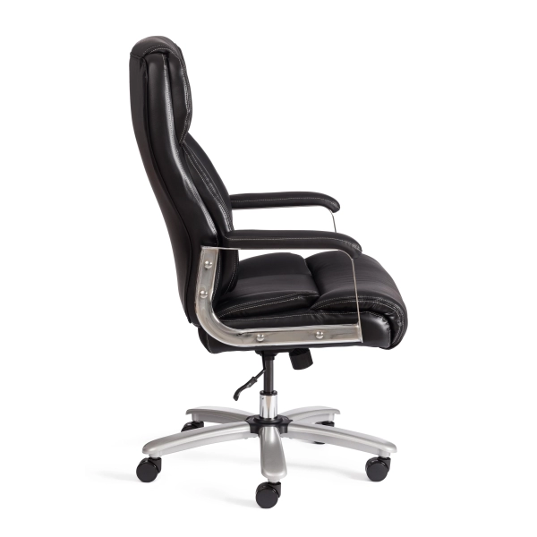 Кресло Atlant черный, экокожа и металл и пластик, мягкое сиденье, с подлокотниками