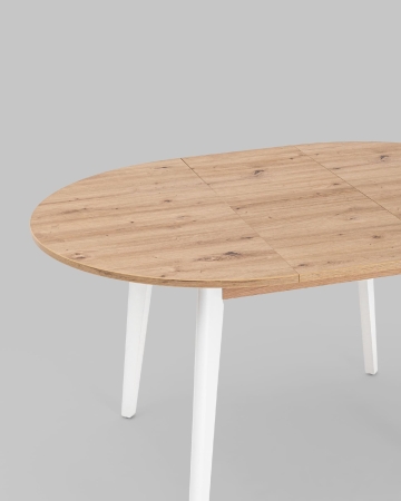 Стол Rondo 100-135*100 дуб, белый