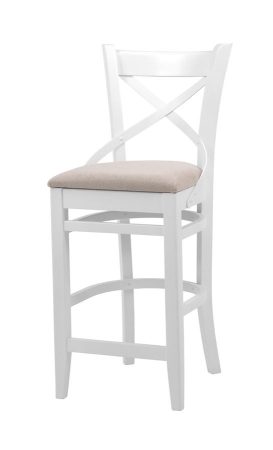 Стул барный "Hugo" белая эмаль, бежевый