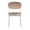 Стул Maso велюр бежевый, белые ножки
