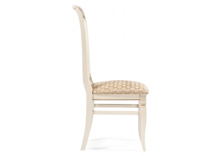 Стул деревянный Roy золото патина тк. К02 бежевая, слоновая кость