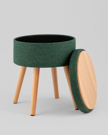 Пуф с ящиком Store Woody рогожка темно-зеленая Пуф с ящиком Store Woody рогожка темно-зеленая