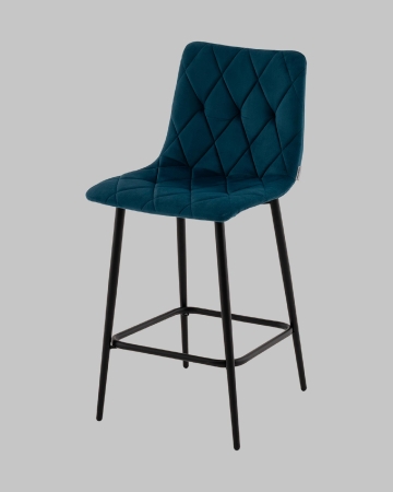 Стул полубарный Одди Diamond велюр синий