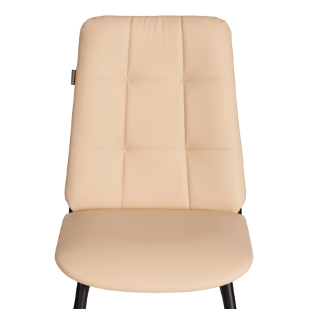 Стул обеденный Asti бежевый, экокожа и металл, мягкое сиденье, без подлокотников