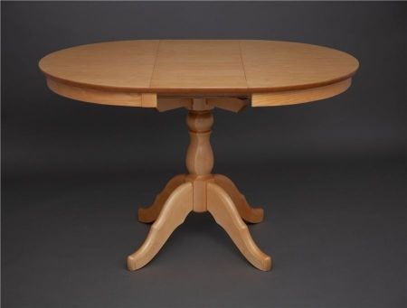 Стол круглый раздвижной из массива дерева светлый тон