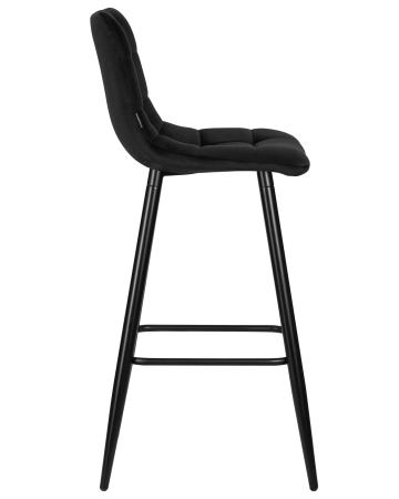 Стул барный NICOLE черные матовые ножки, черный велюр 108-77