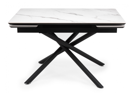 Керамический стол Мэриан 120(180)х80 snow alpin white, черный