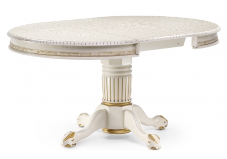 Стол деревянный Альфред крем, золотая патина