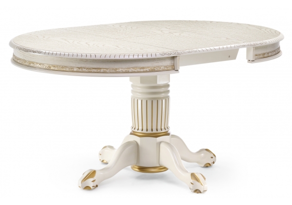 Стол деревянный Альфред крем, золотая патина