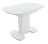 Стол "Корсика 110 " 110/141,5 х 70 стекло матовое белое, пленка белая матовая