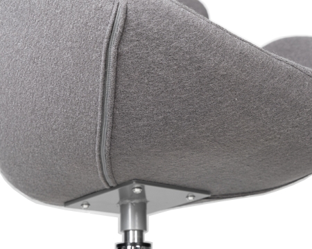 Кресло дизайнерское SWAN серая ткань, алюминиевое основание