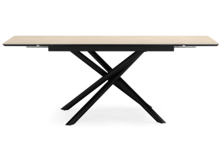 Керамический стол Мэриан 120(180)х80 okara light yellow, черный