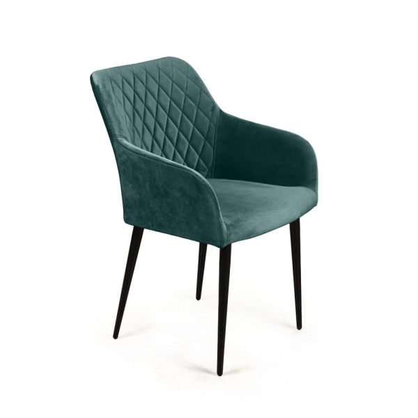 Стул с подлокотниками Robert бархат зеленый