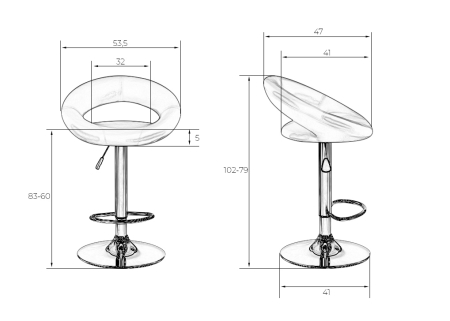 Набор 2 шт Стул барный MIRA, коричневый
