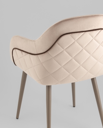 Стул Новел New велюр серо-коричневый, ножки бежево-серые