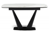 Керамический стол Вейл 160(205)х89 белый мрамор snow white, черный