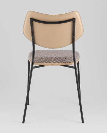 Стул обеденный Casey серо-коричневый с бежевой экокожей